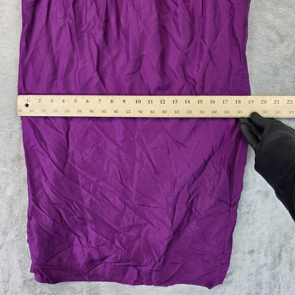 Banana Republic Dress Womens Medium Purple Silk Cowl Neck Sleeveless Elegant - Picture 3 of 11
